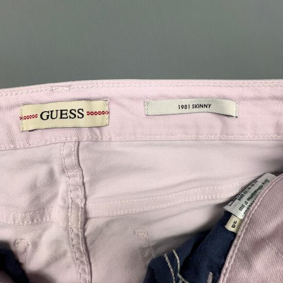 Guess Pale Pink Skinny Jeans | Sz 3/4 | Mid Rise Distressed | 30x10x29 - Picture 8 of 9
